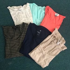 Lot of 5 loose fit flowy short sleeve bundle